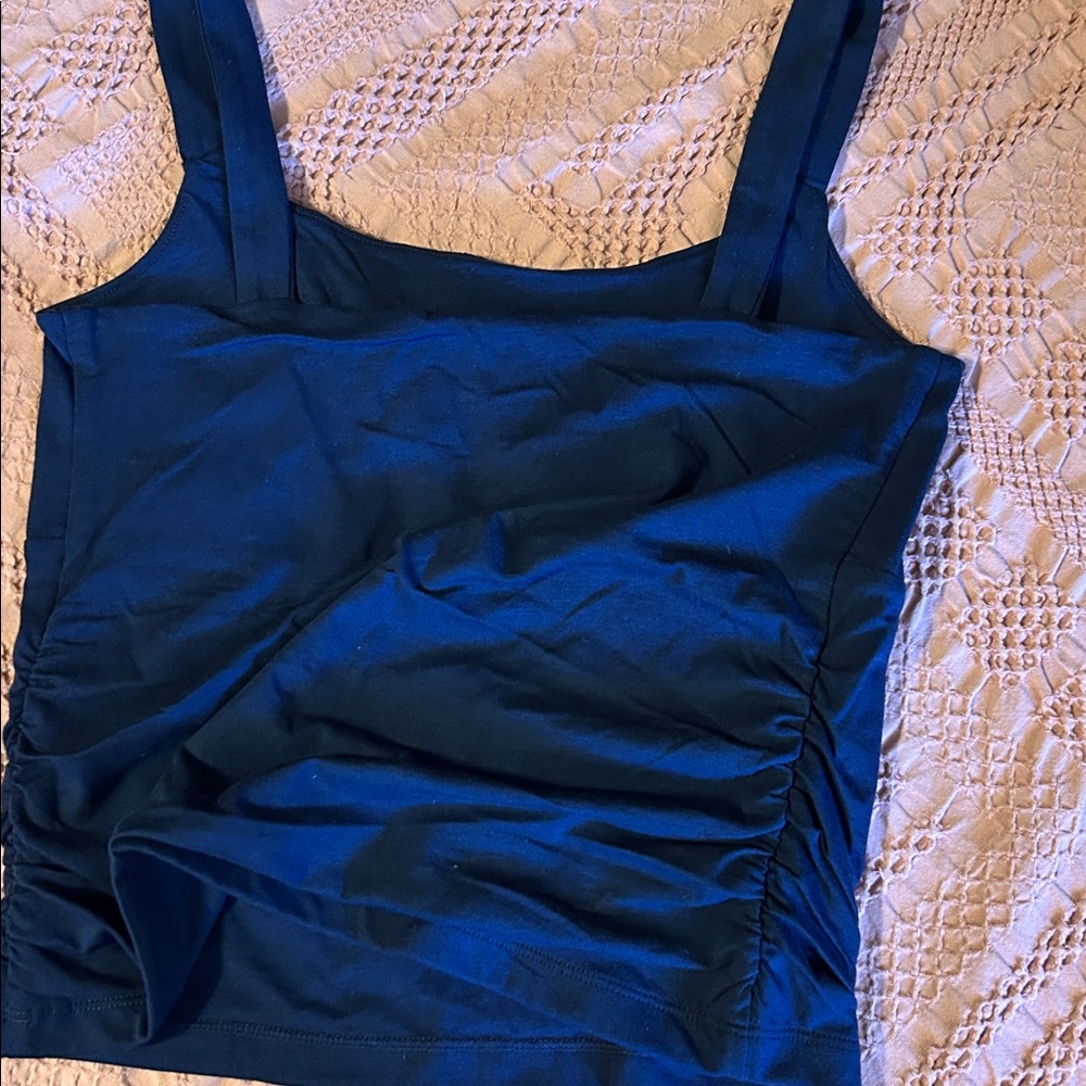 LOFT Dark Blue Sleeveless Top - Picture 4 of 6